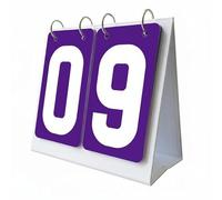 LeeQinersw Segnapunti Impermeabile Tabellone Punteggio Manuale da Tavolo Portatile con Anelli in Acciaio Girapagine Carte Spesse in PVC Base Stabile, 2-Cifre, Viola WP
