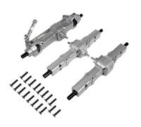 LeeQinersw Set Assale Anteriore Centrale Posteriore in Metallo Resistente Set Kit Assi RC con Viti di Montaggio Sostituisce Pezzi Danneggiati, Argento