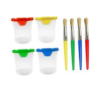 LeeQinersw Set di 4 Bicchieri di Vernice E Pennelli per Bambini Principianti, Progetto Fai da Te