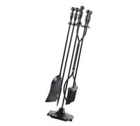 LeeQinersw Set di Attrezzi per, Set di Attrezzi per, Supporto Portatile, Pale, Base Stabile, Facile Montaggio, Pinze, Spazzola, Accessori per Camin