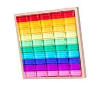 LeeQinersw Set di blocchi da costruzione arcobaleno, blocchi da costruzione giocattolo impilabili, pietra acrilico per bambini e bambine