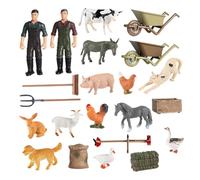 LeeQinersw Set di giocattoli con animali da fattoria, statuette dipinte a mano, giocattolo educativo di simulazione per bambini dai 3 ai 7 anni, Mini Pollame