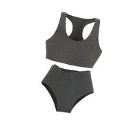 LeeQinersw Set di Pantaloncini e Reggiseno Sportivi in Scala 1:12, Mini Abiti di Scena, Morbidi e alla Moda, in Miniatura, per Action Figure Femminili da 6, Grigio
