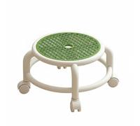 LeeQinersw Sgabello Girevole per Bambini Sgabello con Ruote Seduta Rotante Sedia Bassa Sgabello Compatto in Plastica per Routine Più Comoda Adatto per Cameretta, Verde Erba