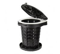 LeeQinersw Sgabello Portatile Pieghevole Wc Portatile Sedile da Campeggio Toilette da Viaggio Struttura in Pp Solida Base Larga Piegatura in 1 Secondo con Sacca, Nero