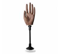 LeeQinersw Simulatore di Addestramento Unghie Mano Finta Mano Pratica Modello Manicure Supporto da Tavolo Silicone Realistico con Rotazione a 360 Gradi E Base a, Array, Marrone Scuro