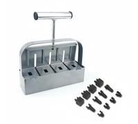 LeeQinersw Soil Block Maker Formatore di Blocchi Pressa Manuale Attrezzo per Avviamento Piantine Strumento per Coltivazione Metallo Zincato con Manico, Manico A Tubo Rotondo