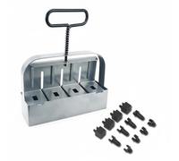LeeQinersw Soil Block Maker Formatore di Blocchi Pressa Manuale Attrezzo per Avviamento Piantine Strumento per Coltivazione Metallo Zincato con Manico, Manico Solido Nero