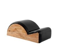 LeeQinersw Spine Correttore Dispositivo Allenamento Schiena Posturale Pieghevole con Maniglia Laterale Tonda E Piano Imbottito in Pelle PU per Potenziamento, Array, Nero
