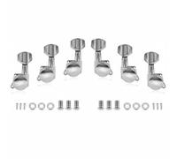 LeeQinersw String Tuner Meccaniche per Chitarra Bloccanti in Zinco Resistente con Rapporti Precisi E di Bloccaggio Adatto per Musicisti Professionisti E Studenti, Silver, 3L 3R