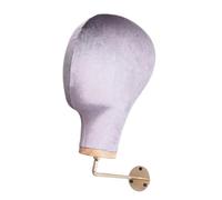 LeeQinersw Supporto per Cappelli con Testa di Manichino in Velluto Da Parete, Altezza 28 Cm, per Occhiali E Auricolari, Grigio