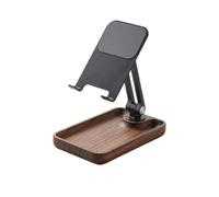 LeeQinersw Supporto per Dispositivi Mobili Supporto Telefono Stand Cellulare Base Dock con Braccio Regolabile E Culla Frontale in Legno E Metallo con