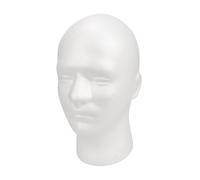 LeeQinersw Supporto per Espositore per Modello di Testa Maschile, Portatile, in Schiuma Bianca, per Cuffie E Foulard