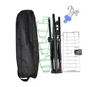 LeeQinersw Supporto per Flebo Portatile con 4 Ganci Rimovibili Design Pieghevole E Altezza Regolabile Materiale Resistente Adatto a Casa Viaggi E Strutture Sani, con Cestino