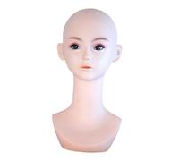 LeeQinersw Supporto per parrucca con testa di manichino calvo portatile con trucco stabile, modello professionale per esposizione di parrucche per occhiali e