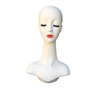 LeeQinersw Supporto per parrucca con testa di manichino con spalla, portatile, resistente all'acqua, per occhiali, gioielli, cappelli, parrucche, collane, Labbro Rosso