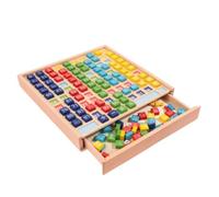LeeQinersw Tabellone attività Aritmetico con Blocchi Numerici Interattivo Tavola di Matematica con Cassetto Estraibile Durevole Giocattolo di Matematica in Legno