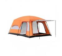 LeeQinersw Tenda da Campeggio Impermeabile Multi Stanza con Due Zona Living Centrale Oxford 210D a Doppio 3000mm Impermeabilità in Acciaio Spessi Montaggio, Array, Arancione, Piccola 4-6 Persone