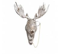 LeeQinersw Testa di Alce Decorativa da Appendere in Resina con Smontabili di Sospensione per Parete del Soggiorno, Argento
