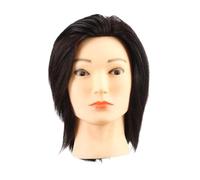 LeeQinersw Testa di Allenamento per Capelli Umani per Parrucchiere E Styling, Nero