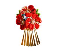 LeeQinersw Testaggio di Kimono Qipao Geisha Primavera Accessori Accessori, Rosso