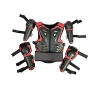 LeeQinersw Tuta Protettiva per per Bambini, Ideale per Ragazzi, con Protezioni per Bici da Corsa, Gilet Comodo e Ginocchiere per Esercizi di Equilibrio, Rosso