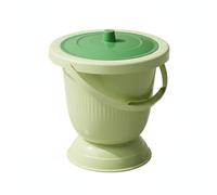 LeeQinersw Urinale da Letto Portatile Orinatoio Vaso Comodino Recipiente con Coperchio Ermetico Base Rialzata Riduce Sforzo Ginocchia Presa Sicura Adatto a Donne, Verde, Corto Con Anello W