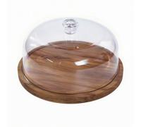 LeeQinersw Vassoio da Torta con Coperchio in Legno | Durevole, Alzata con Campana, per Buffet, Pasticcieri, Piatto