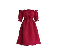 LeeQinersw Vestito da Bambola Abito Bambola Accessorio Personalizzabile Stile Classico Tessuto Morbido Adatto per Esposizione Collezioni di Bambole E Fotografia, Rosso Scuro, 45CM