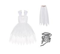 LeeQinersw Vestito da Sposa di Halloween per Bambine per Sessioni Fotografiche E Cosplay Creative, 130 Cm