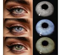 Leermoo 1 Paio Lenti a Contatto Colorate Monouso 6 Mesi Rome Times Blu Design Coreano Moda Y2K 14.2MM 8.6MM NVP HEMA Con 38% Acqua Morbide Naturali Effetto Ingrandimento Occhi Traspiranti Ottime Per O