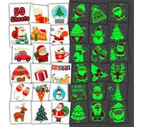 Leesgel Decorazioni Natalizie, 50Pz Tatuaggi per bambini Stickers Bambini per Ide Regali Natale 2024, Riempitivo per Calze Natale Pensierini Pignatta Gadget Festa Compleanno Bambini Gadget Natale