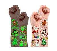 Leesgel Riempitivi per Calendario Avvento Bambini, 110 Stili Luminoso Tatuaggi Natale per Bambini, Accessorio per Calendario Avvento Fai da Te, Gadget Natalizi, Regali di Natale e Fine Festa