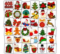 Leesgel Riempitivi per Calendario Avvento Bambini, 408 Fogli Individuali Tatuaggi Natale per Calendario Avvento Fai da Te, Regali di Natale e Fine Festa Gadget Natalizi per Bambini