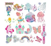 Leesgel Tatuaggi Glitter Bambina, 160 Stili Tatuaggi Temporanei Bambini Stickers Bambini, Giochi per bambina Gadget Festa Compleanno Bambina Accessori Party