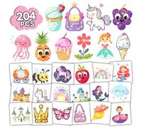 Leesgel Tatuaggi Glitter per Bambina, 34 Fogli Tatuaggi Temporanei con Unicorno/Sirena/Principessa/Farfalla, Accessorio per Regali Fine Festa, Pignatta e Gadget Compleanno, Giochi Bambina