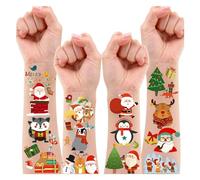 Leesgel Tatuaggi Natale per Bambini, 30 Fogli Calendario Avvento Fai da Te con Tatuaggi Temporanei da Riempire per Bambini, Accessorio per Regali di Natale e Fine Festa, Gadget Natalizi