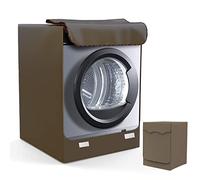 LEESITEC Coprilavatrice da Esterno Impermeabile per Lavatrice e Asciugatrice, con Apertura Frontale,Marrone, XL,60×64×85 cm