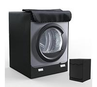 LEESITEC Coprilavatrice da Esterno Impermeabile per Lavatrice e Asciugatrice, con Apertura Frontale,Nero, M,60×53×85 cm