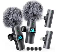 Leettus 2 microfoni wireless Lavalier per iPhone iPad, microfono wireless per registrazione video, streaming live di giochi, interviste, YouTube, TikTok, Vlog