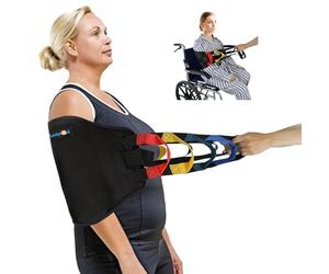 Leetye Mei Cintura di trasferimento per il sollevamento, con maniglie, supporto per il sollevamento di sicurezza, con design curvo allargato, per anziani, anziani, pazienti anziani (nero)