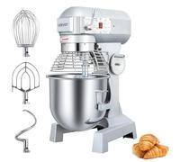 LEEVOT Impastatrice planetaria commerciale da 20L, impastatrice commerciale regolabile a 3 velocità da 1100W, impastatrice elettrica verticale per impieghi gravosi con vasca in acciaio inox per cucin