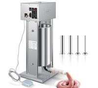 LEEVOT Insaccatrice Elettrica Macchina per Salsiccia Verticale Acciaio Inox (15 L, 240 W, Pedale, tubi di riempimento 16/22/32/38 mm)