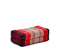 Leewadee Grande cuscino blocco yoga 35 x 18 x 12 cm con imbottitura in Kapok - stabile e di supporto, rivestimento Rosso, per Yin yoga, meditazione, pilates, stretching, appoggio testa/braccia/gambe