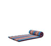 LEEWADEE Materassino Singolo da Pavimento Pieghevole, Materasso Giapponese Arrotolabile, Letto per Ospiti O da Campeggio, Futon Shiatsu in Kapok, Blu Rosso