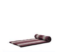 Leewadee Materassino Singolo Da Pavimento Pieghevole, Materasso Giapponese Arrotolabile, Letto Per Ospiti O Da Campeggio, Futon Shiatsu In Kapok, 190 x 70 cm, Marrone Rosso
