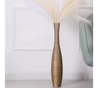 Leewadee Vaso Oro Decorativo Per Fiori O Pampas Da Interno Da Terra, Alto 65 cm, Resina