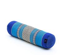 Leewadee yoga bolster piccolo: supporto per pilates allungato e cuscino da meditazione, realizzato a mano in kapok naturale, 50 x 15 x 15 cm, Blu