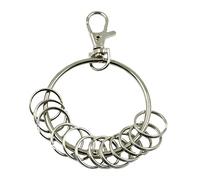 LEEYOX Portachiavi in Metallo Portachiavi Grande Anello Circolare con 12 Piccoli Anelli 57 mm di Diametro.
