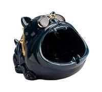 LEEYOX Posacenere in Ceramica Bulldog Francese Creativo Bocca Aperta Portasigarette a Forma di Cane Animale per Ristorante Hotel Bar Desktop Home